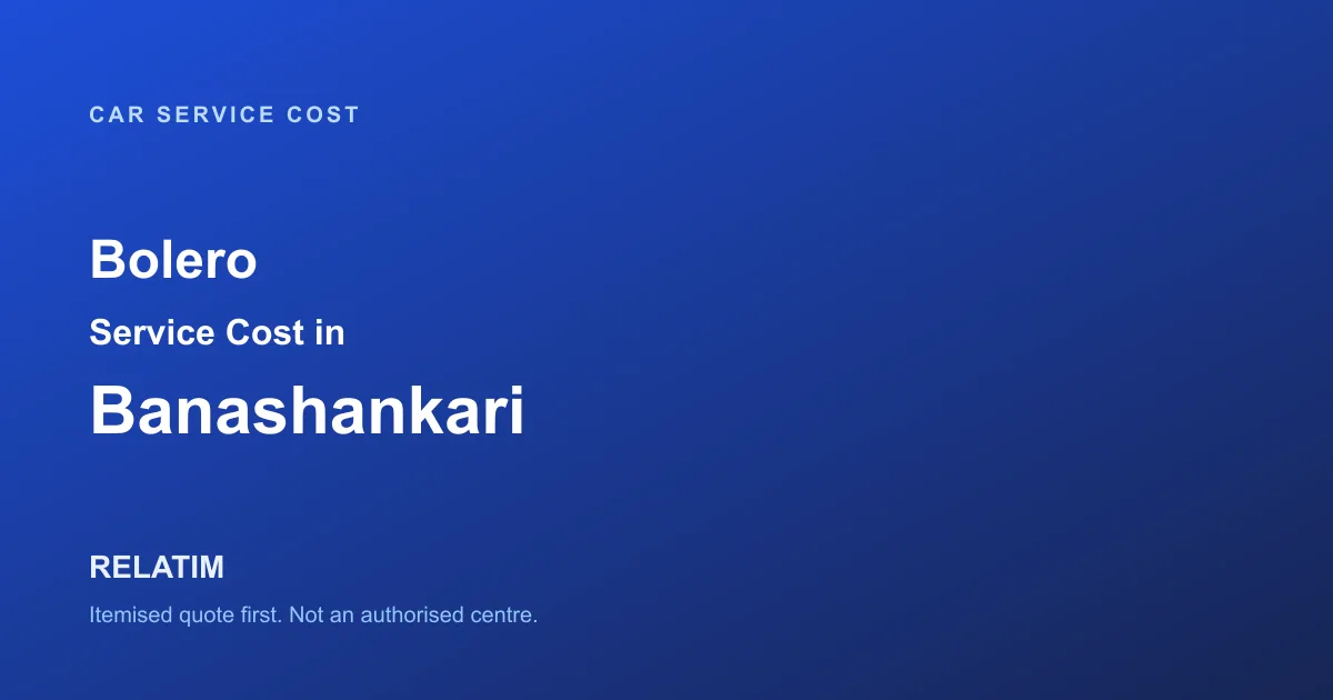 Bolero Service Cost in Banashankari, Bangalore